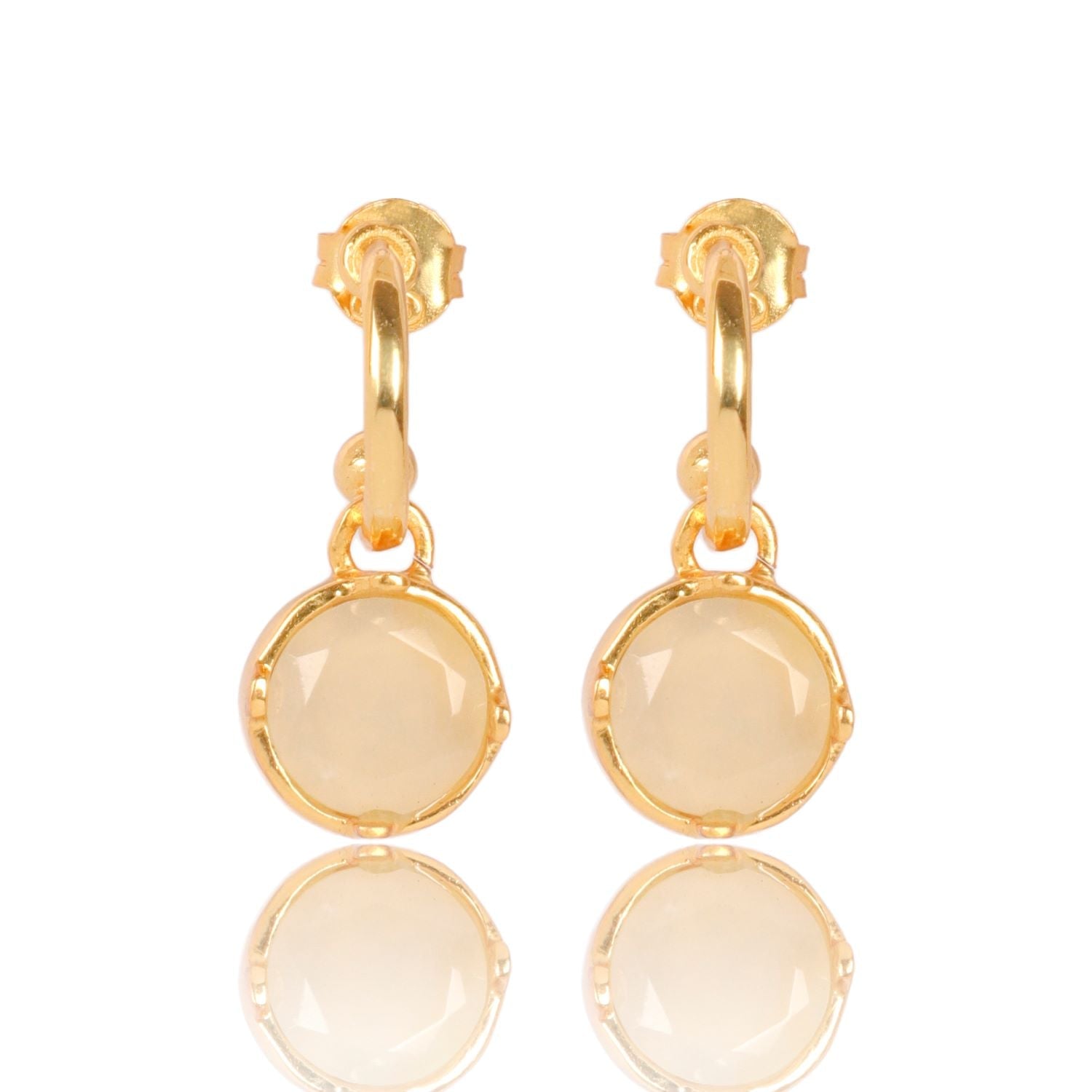 Sparkling White Crystal Hoop Earrings