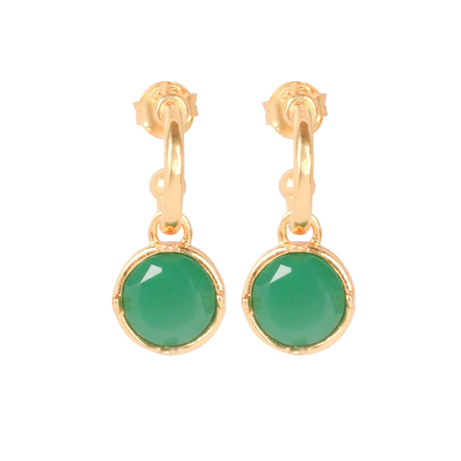 Emerald Green Crystal Hoop Earrings