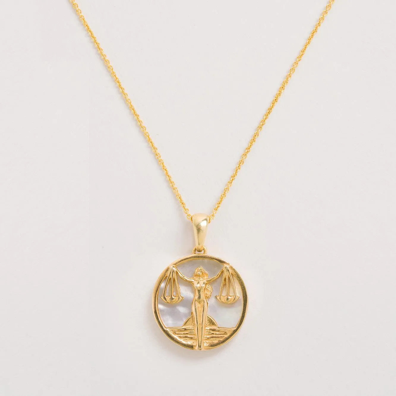 Libra, Gold Zodiac Necklace