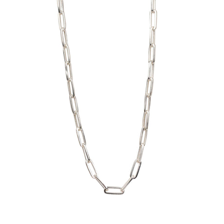 Paperclip Chain Necklace Silver (Large)