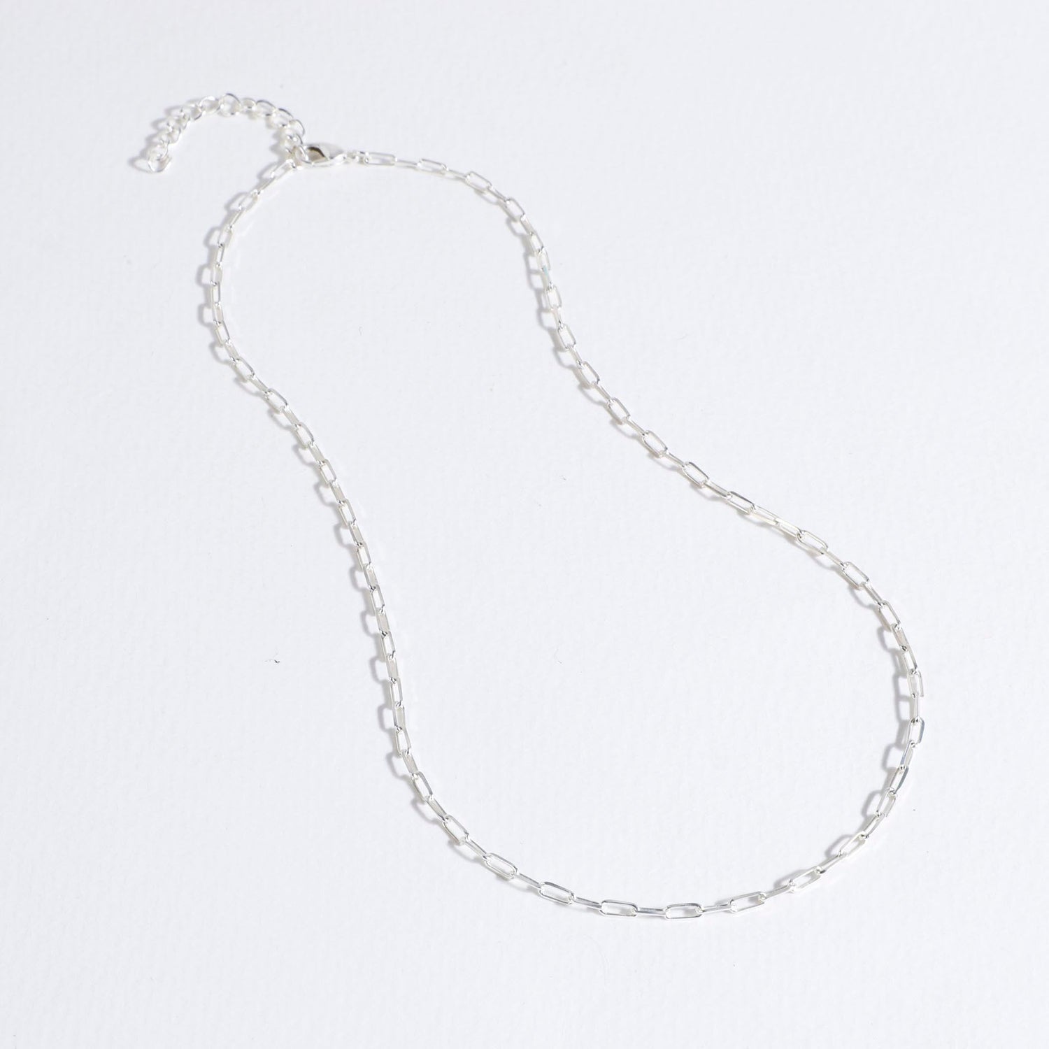Paperclip Chain Necklace(Medium)  Silver