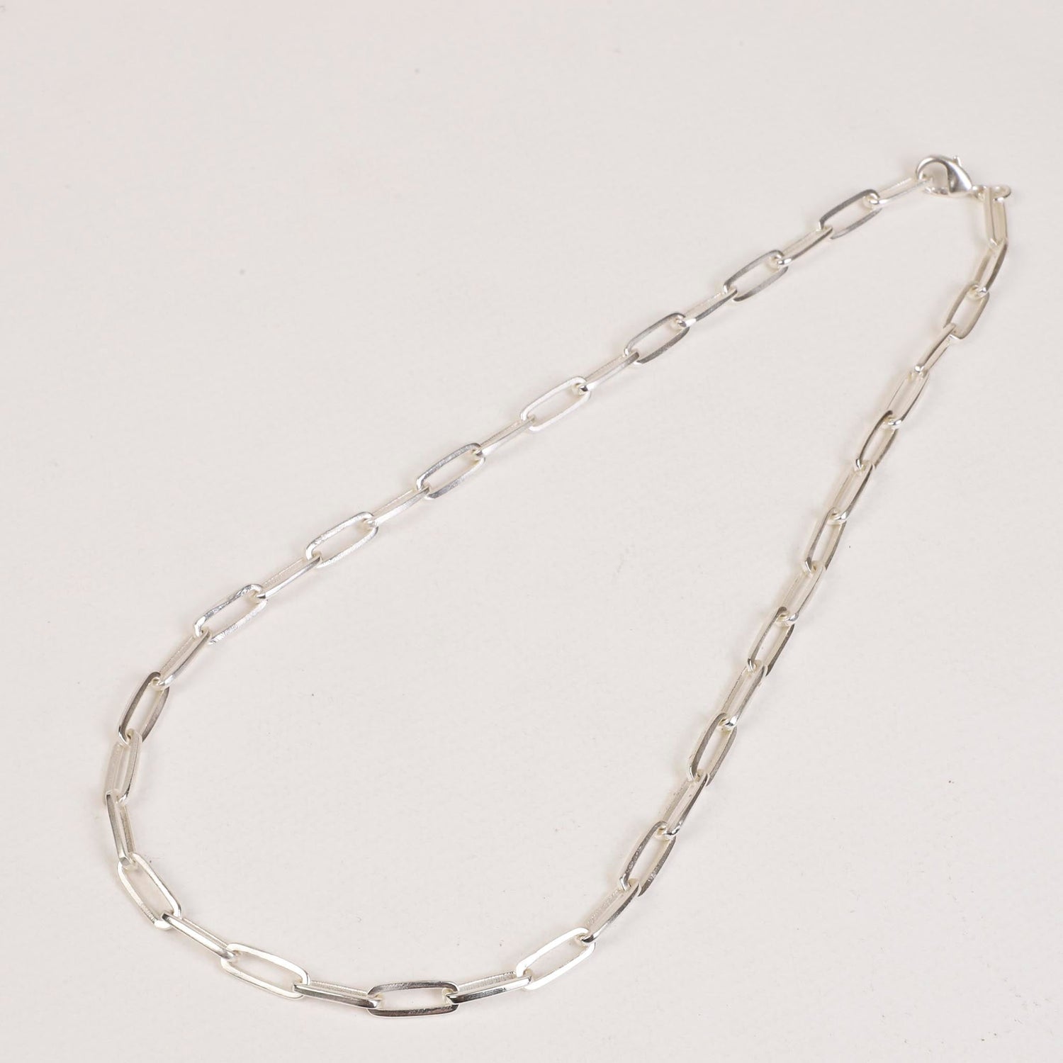 Paperclip Chain Necklace Silver (Large)