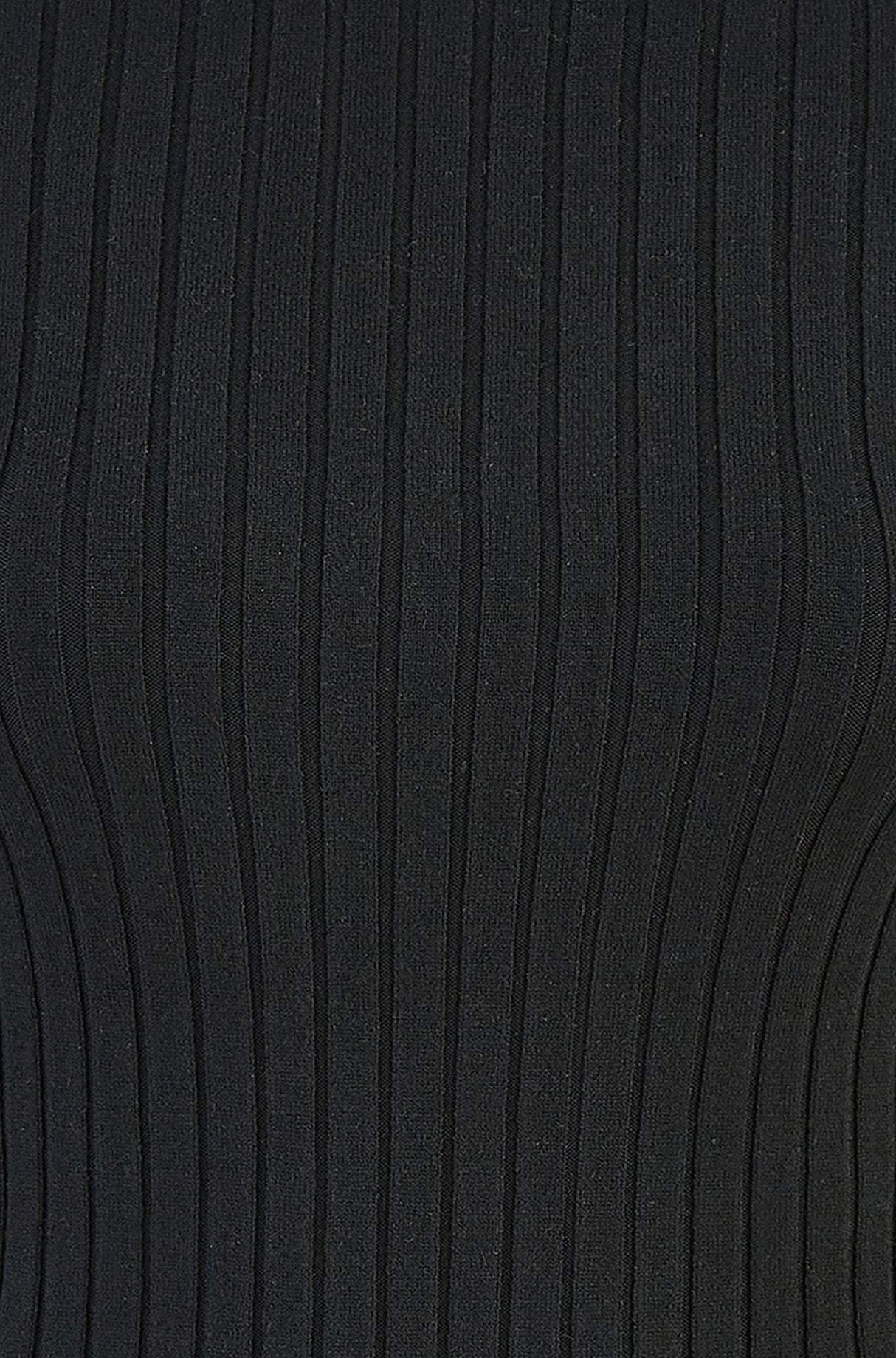 Yumi Black Ribbed Knit Roll Neck Jumper