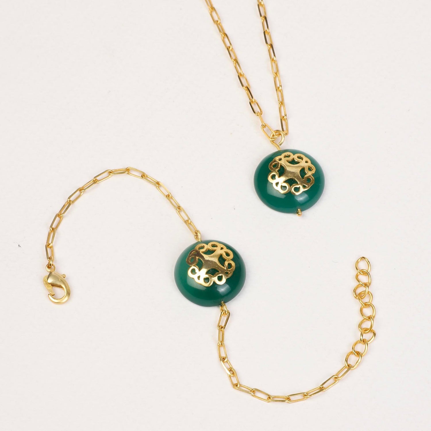 Melange Bracelet Green Onyx