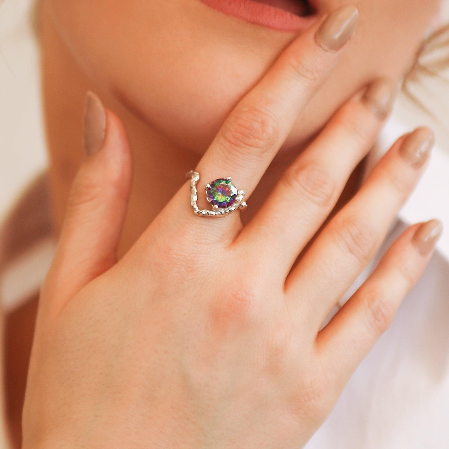 Melike Hammered Twist Ring | 925 Sterling Silver