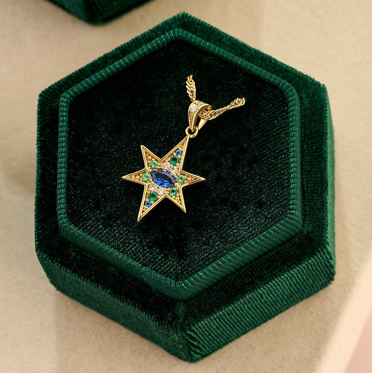 Nova North Star Pendant Necklace Gold