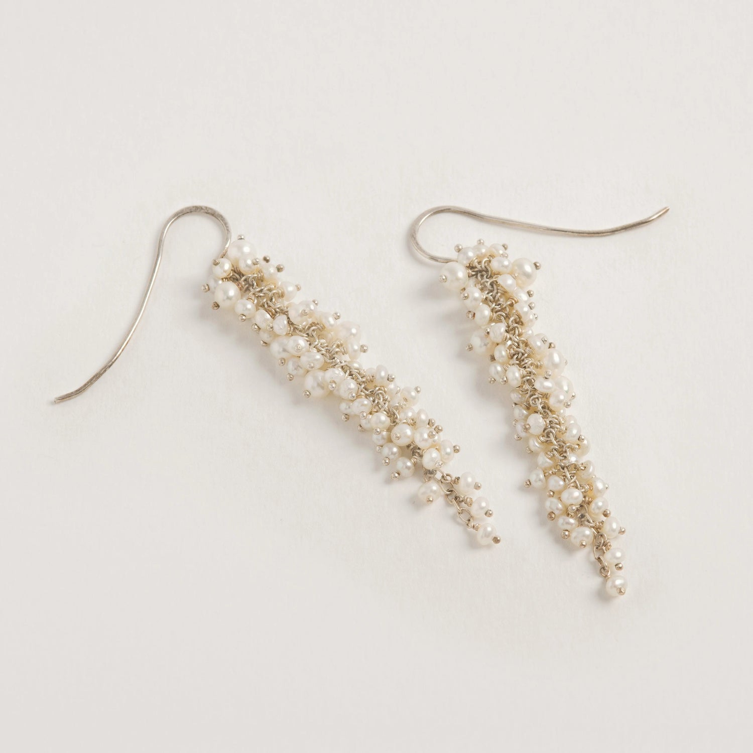 Delicate Silver Pearl Drops