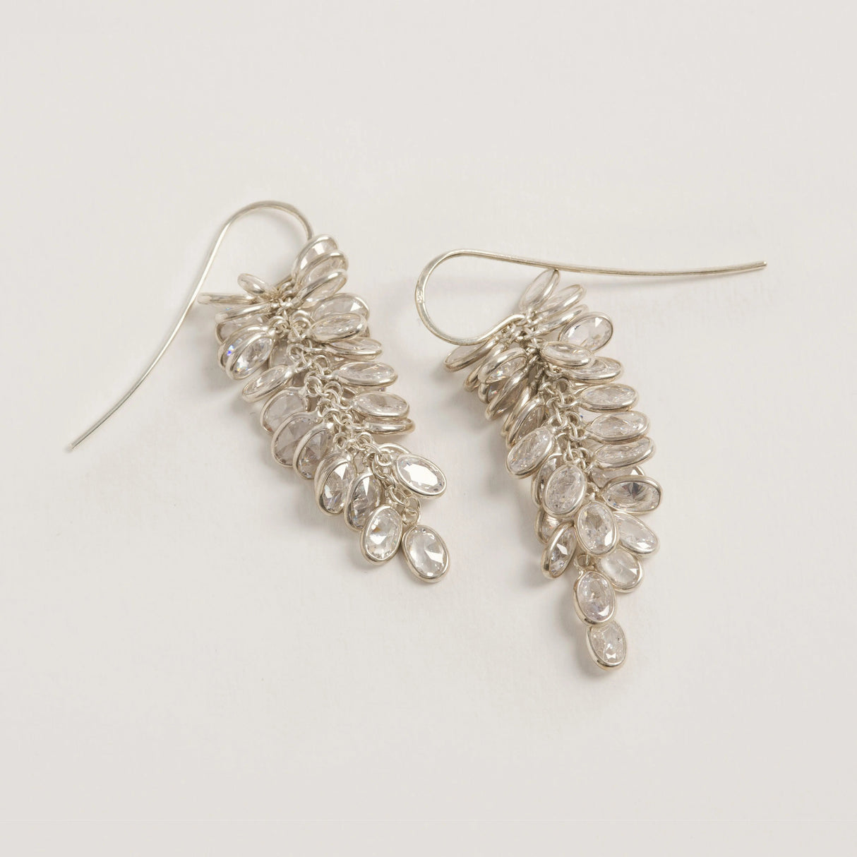 Silver Midi Crystal Drops