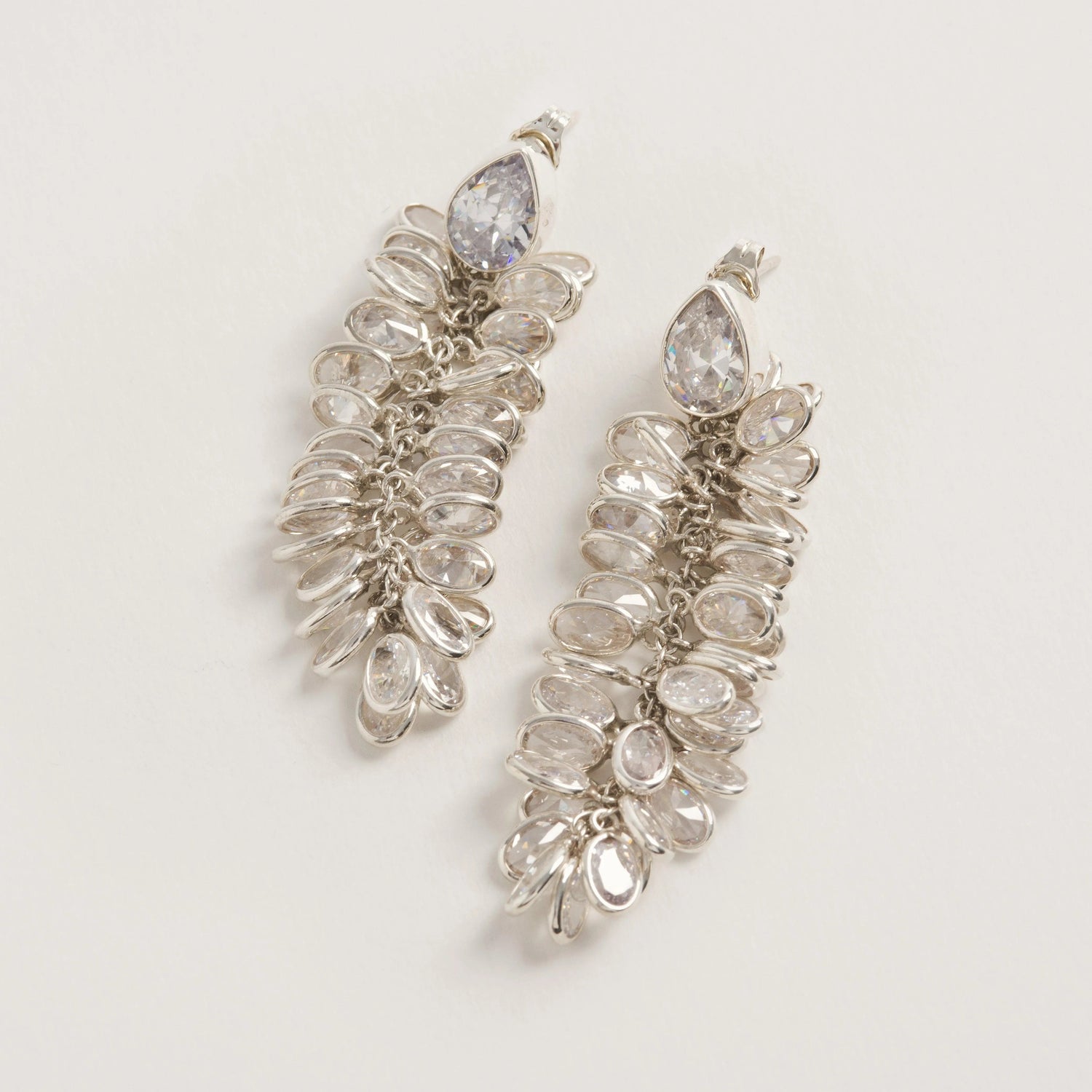 Silver Crystal Long Drops