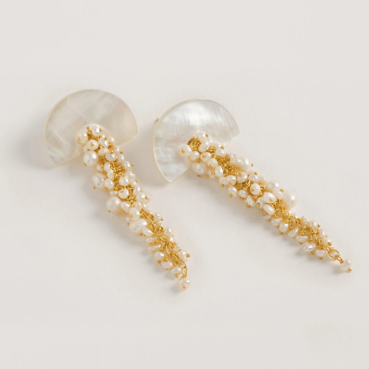 Hakuro Ivory Mother of Pearl and Pearl Long Drops