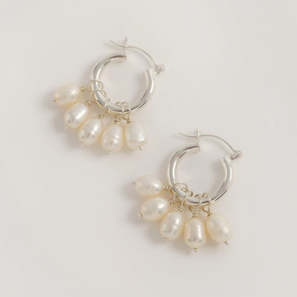 Silver Mini Hoops With Detachable Pearls