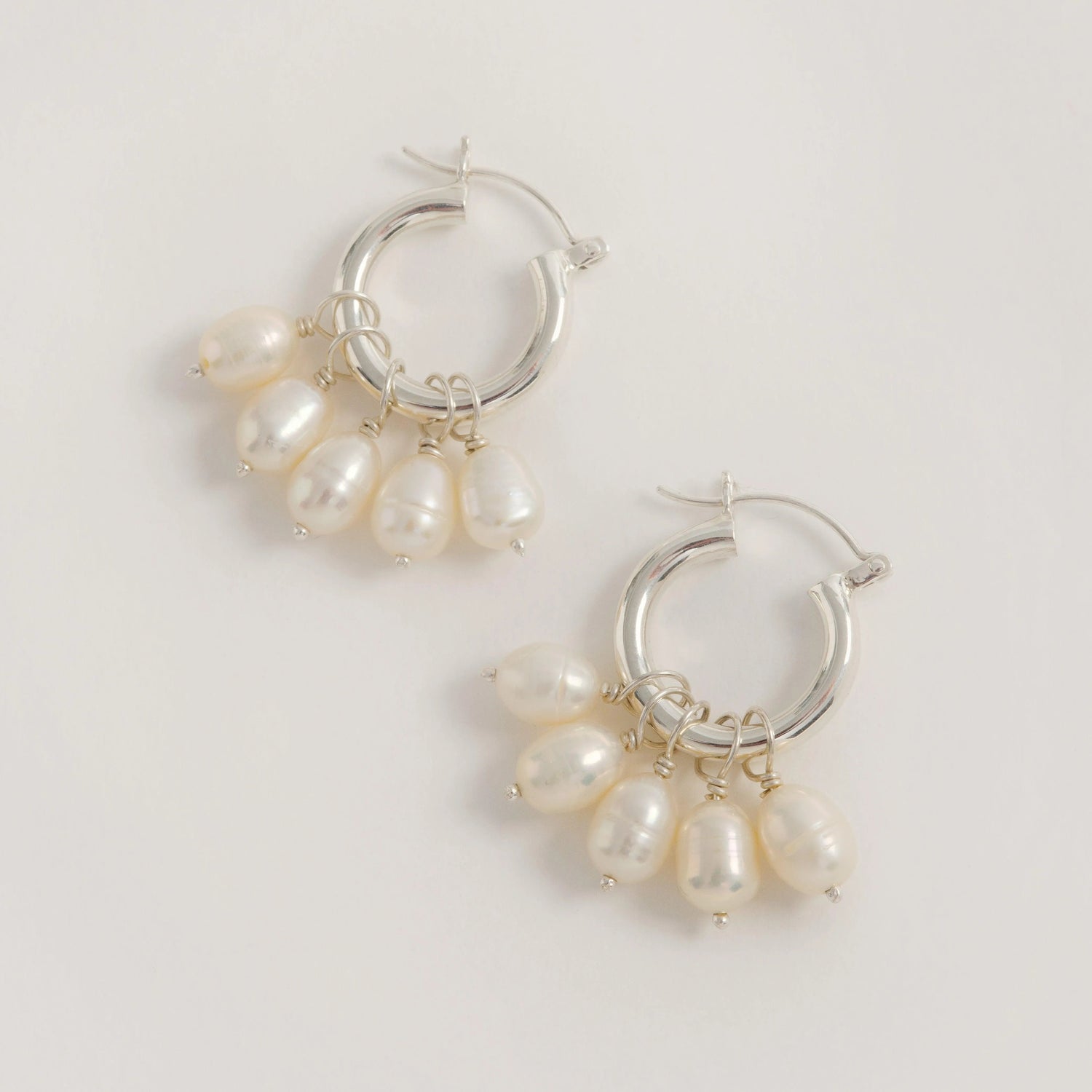 Silver Mini Hoops With Detachable Pearls