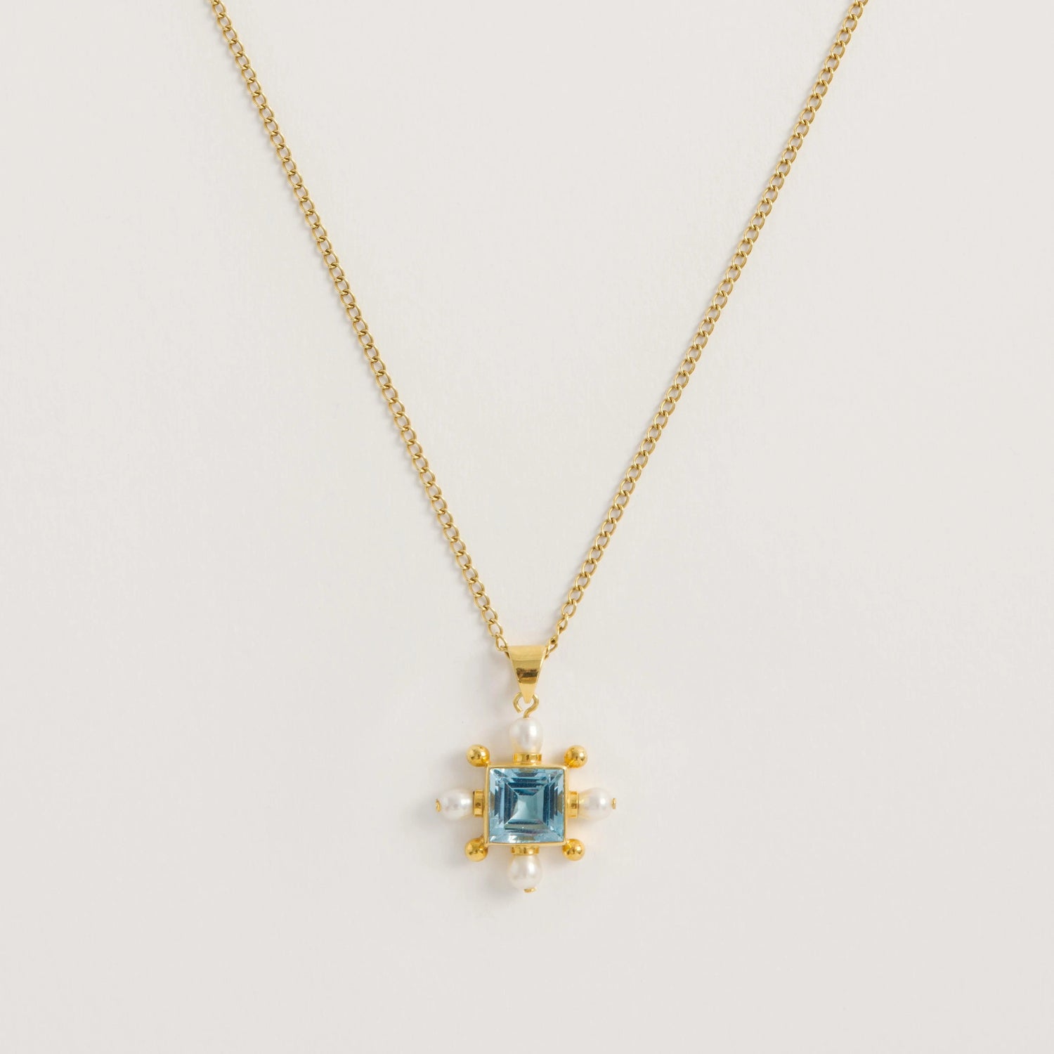 Blue Topaz Cross Necklace