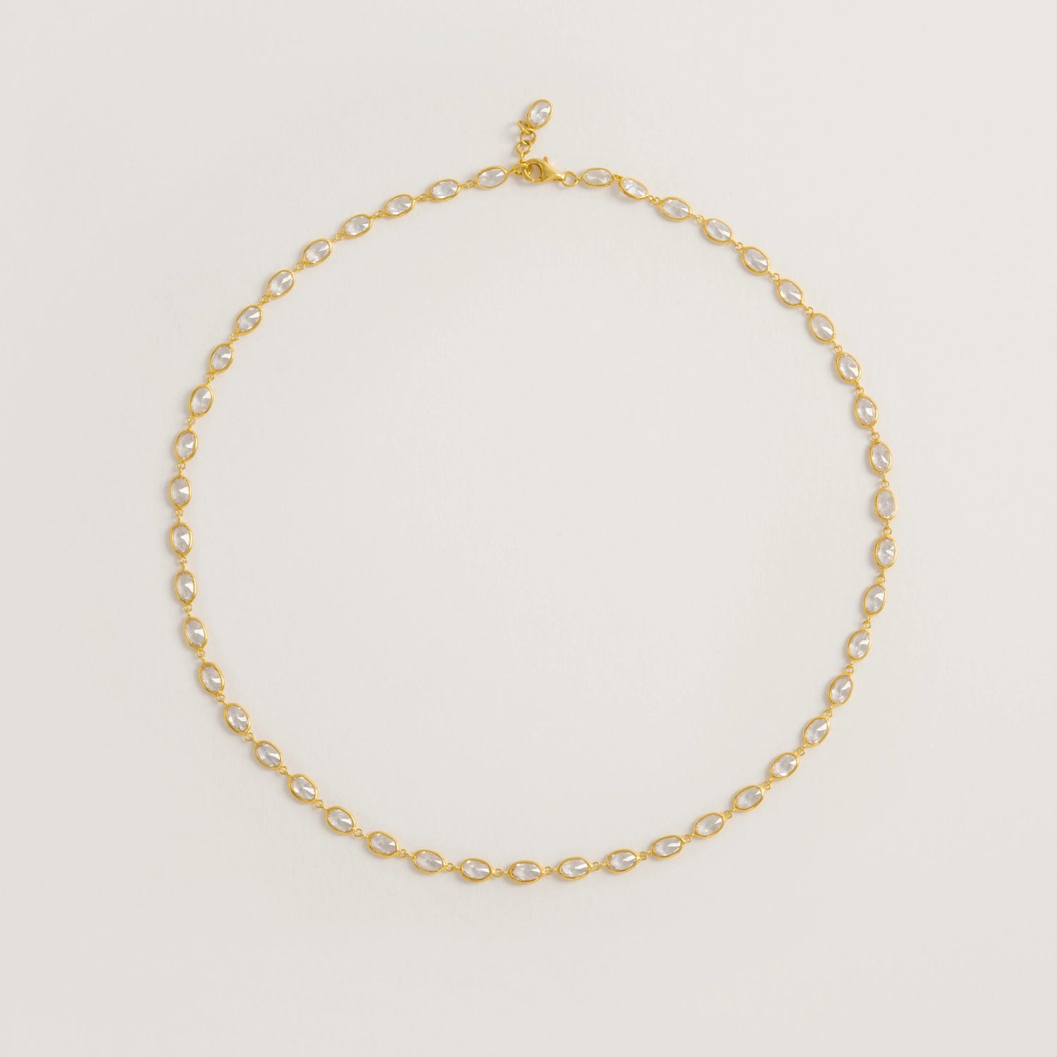 Oval Crystal Framed Necklace