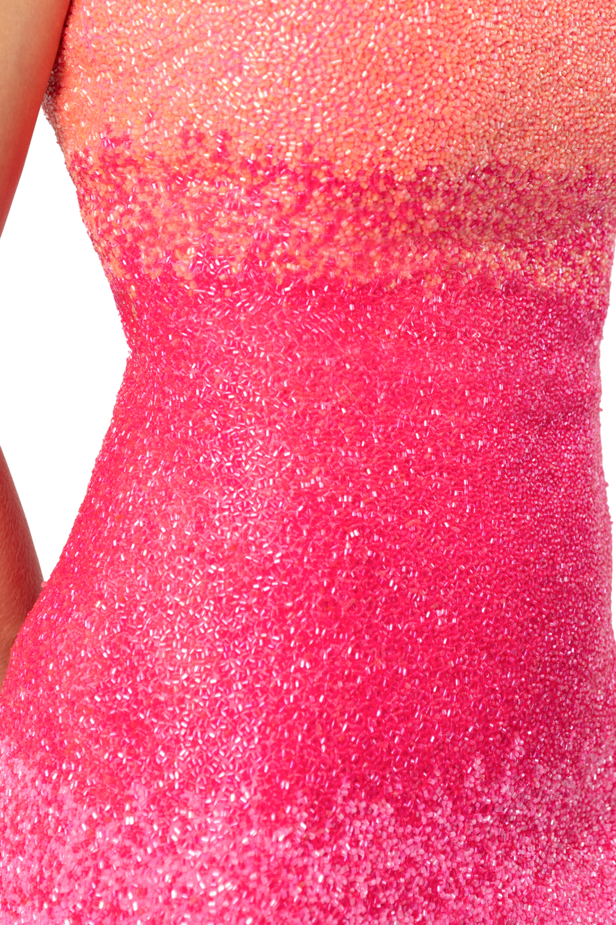 Ombre Hand-Beaded Embellished Mini Dress