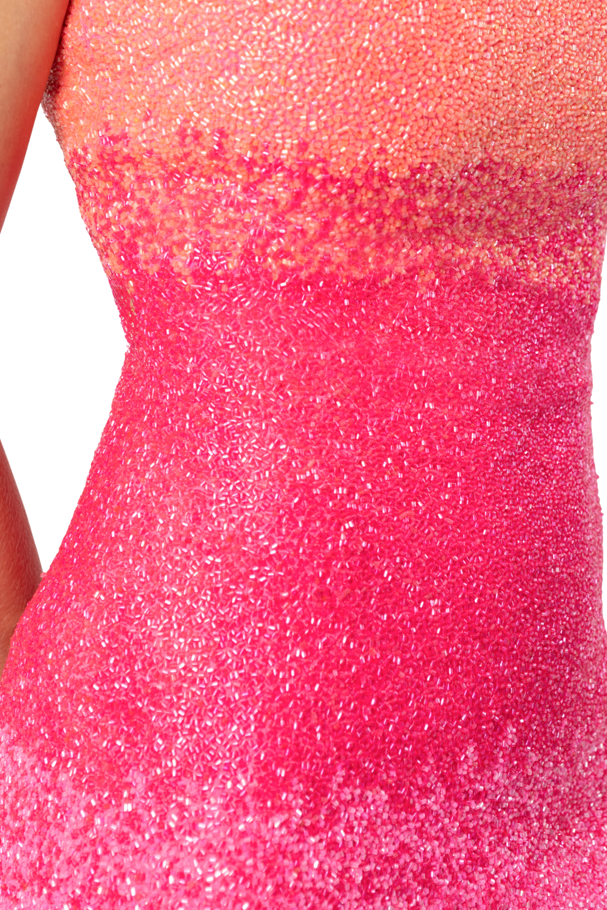 Ombre Hand-Beaded Embellished Mini Dress