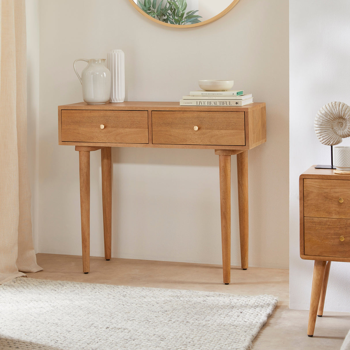 Scandinavian Light Walnut Oslo Console, Dressing Table, and Desk