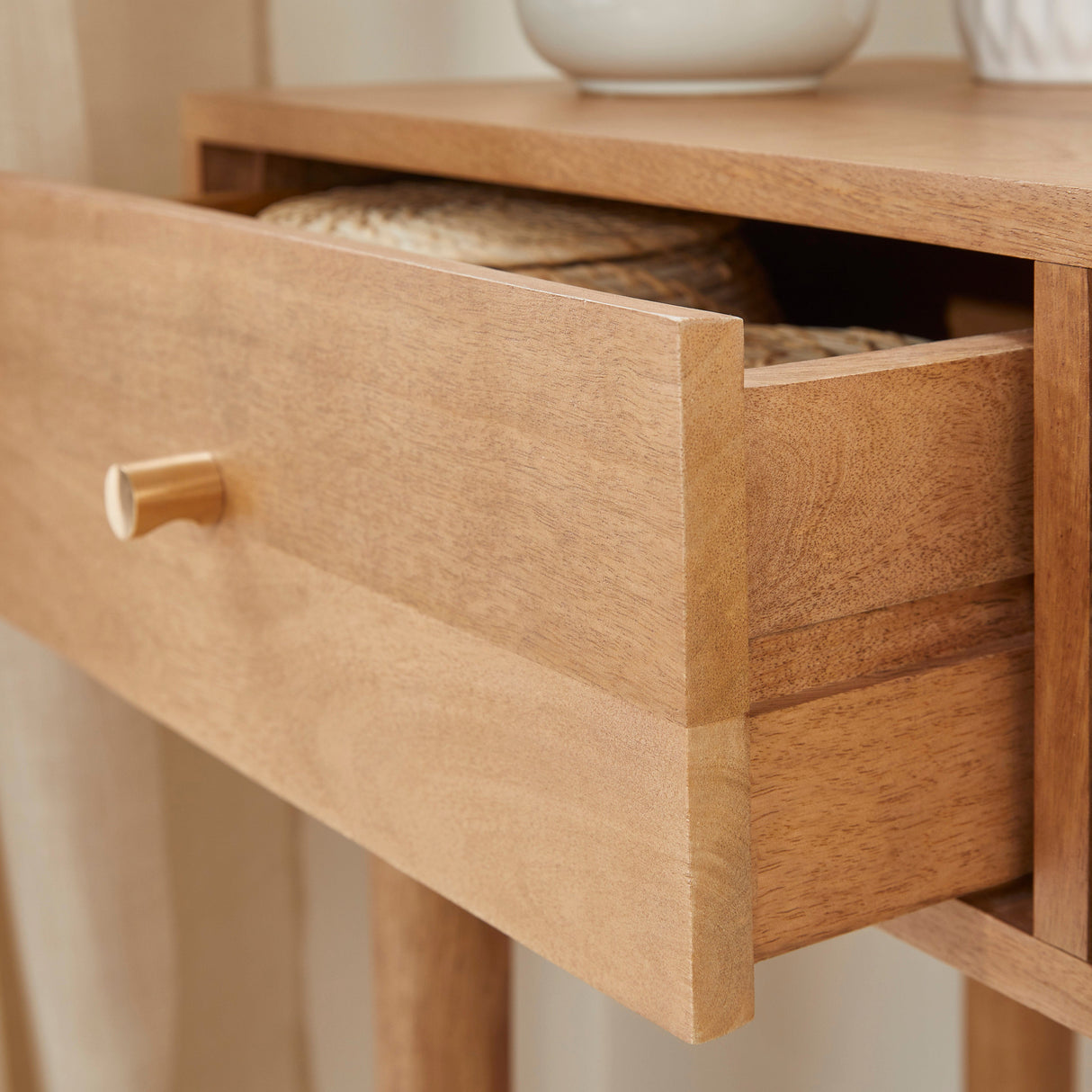 Scandinavian Light Walnut Oslo Console, Dressing Table, and Desk