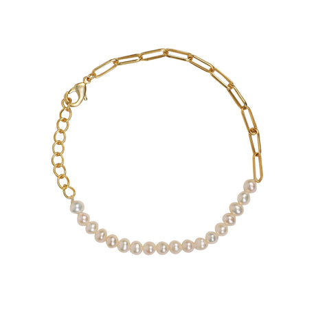 Pearl and Link Chain Bracelet