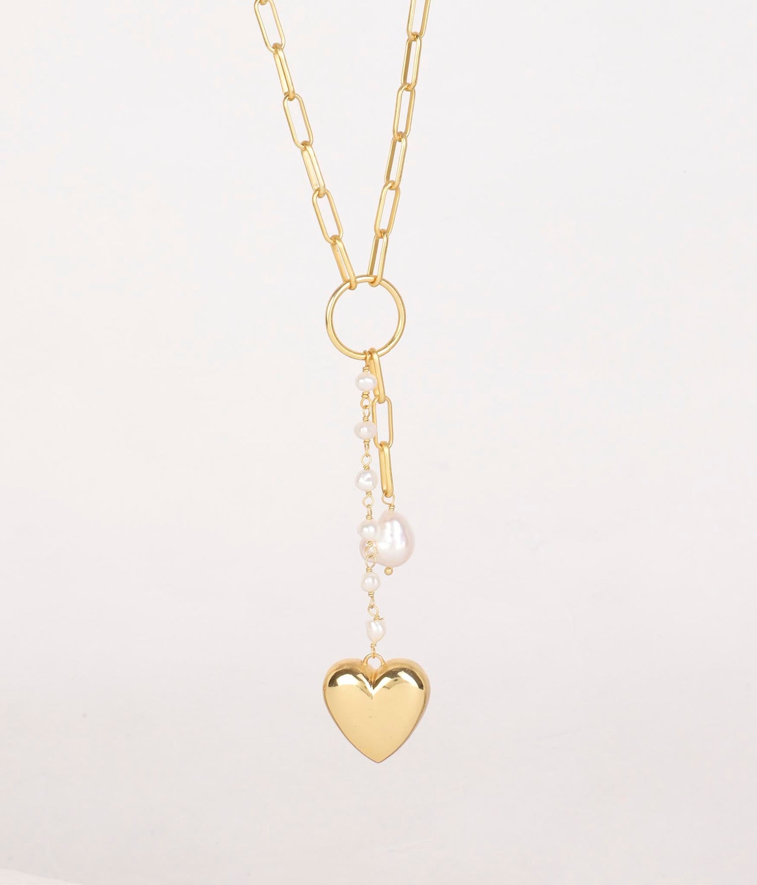 Pearl Heart  Drop Necklace