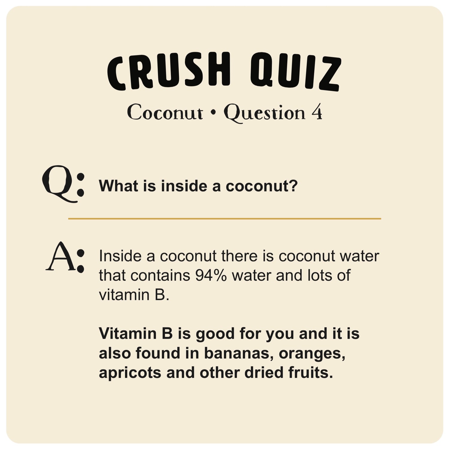 The Crush Series Quiz Cards