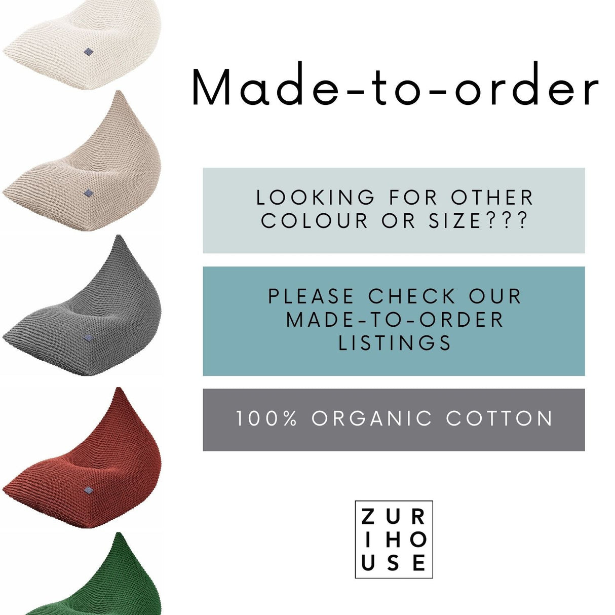 Knitted Bean Bag KIDS | LIGHT OLIVE