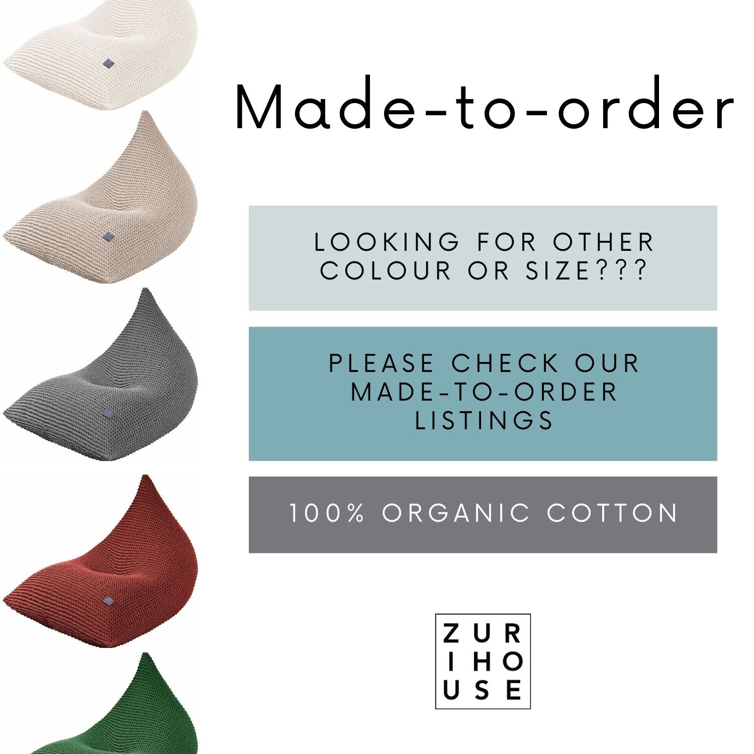 Knitted Bean Bag KIDS | LIGHT OLIVE