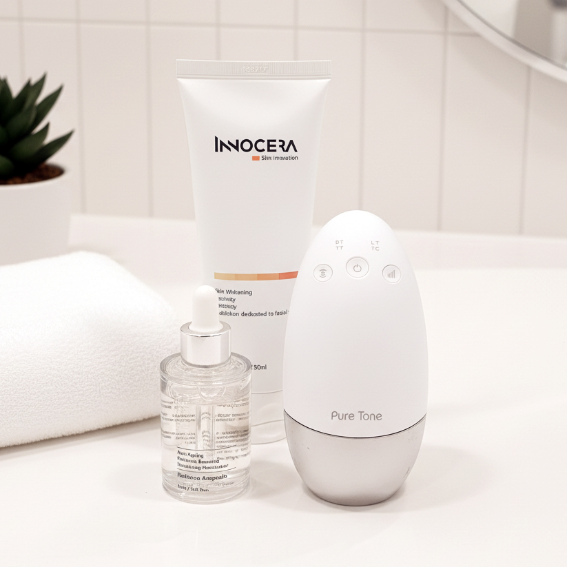 Radiance Pod Deluxe Set. Skin Lifting & Tightening Tool Plus Face-Up Gliding Gel