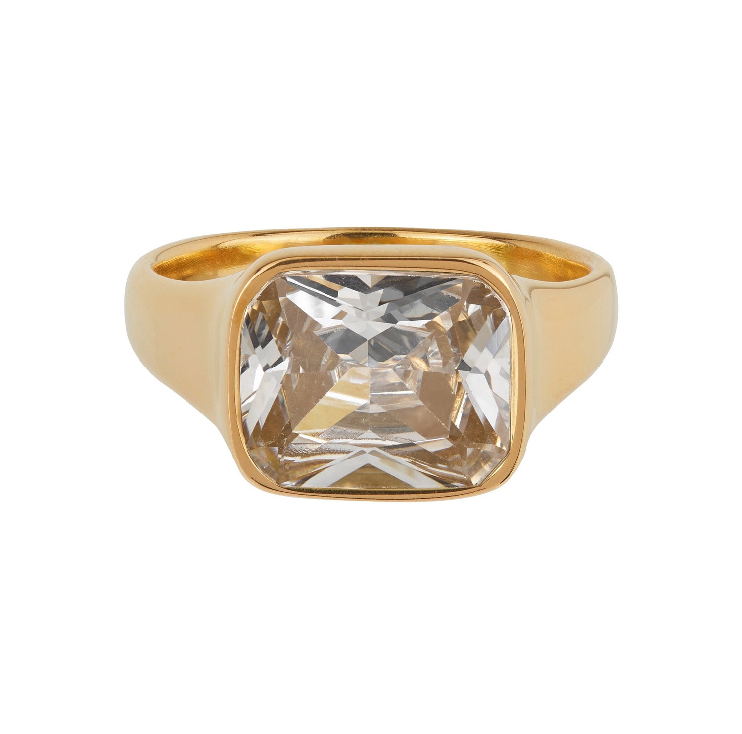 Square Cocktail Ring: White