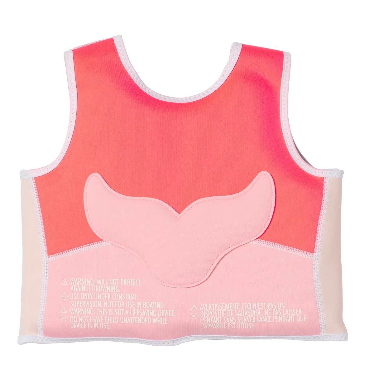 Melody the Mermaid Swim Vest Neon Strawberry