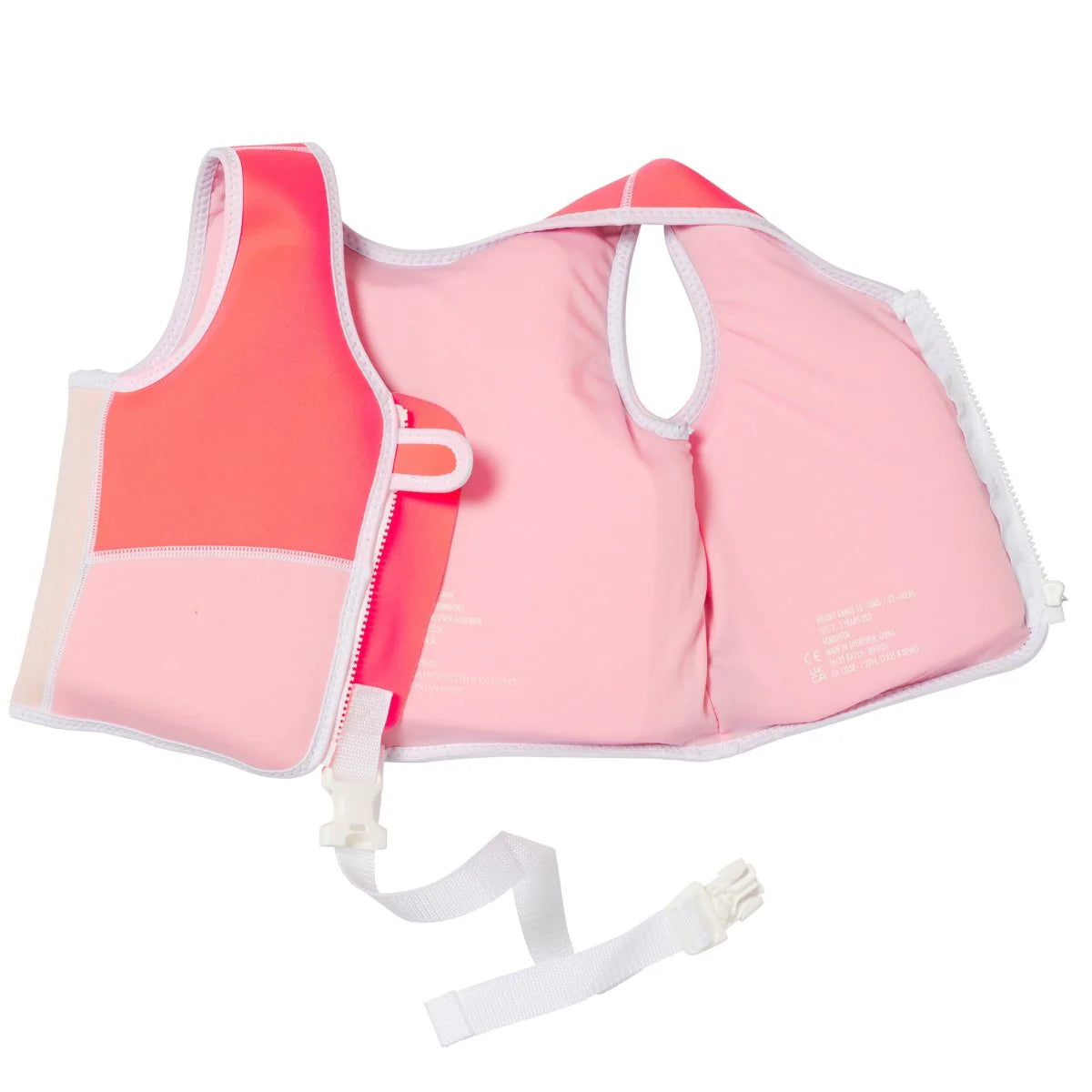Melody the Mermaid Swim Vest Neon Strawberry