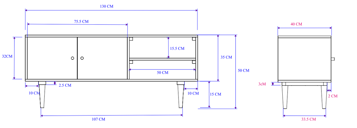 Scandinavian Walnut Oslo TV Stand