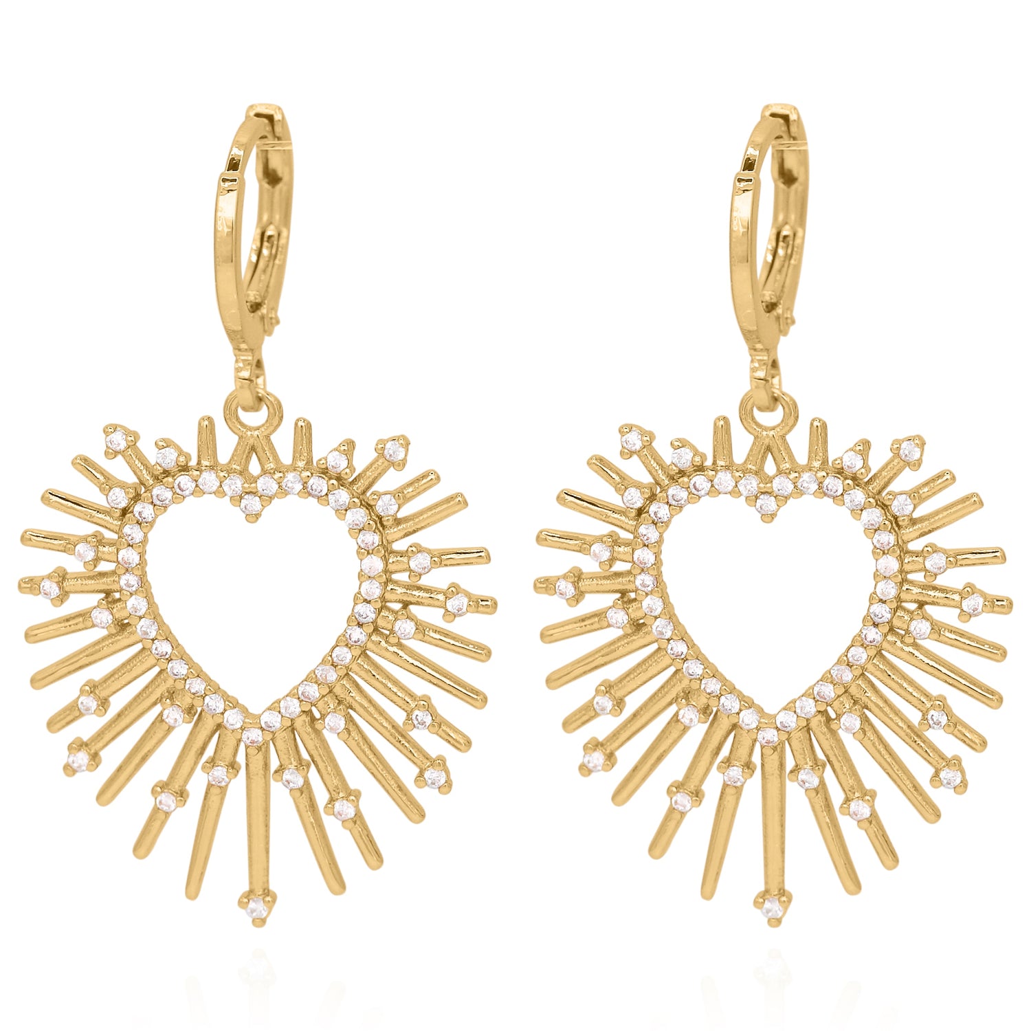 Sadie Starburst Heart Earrings | 18K Gold Plated