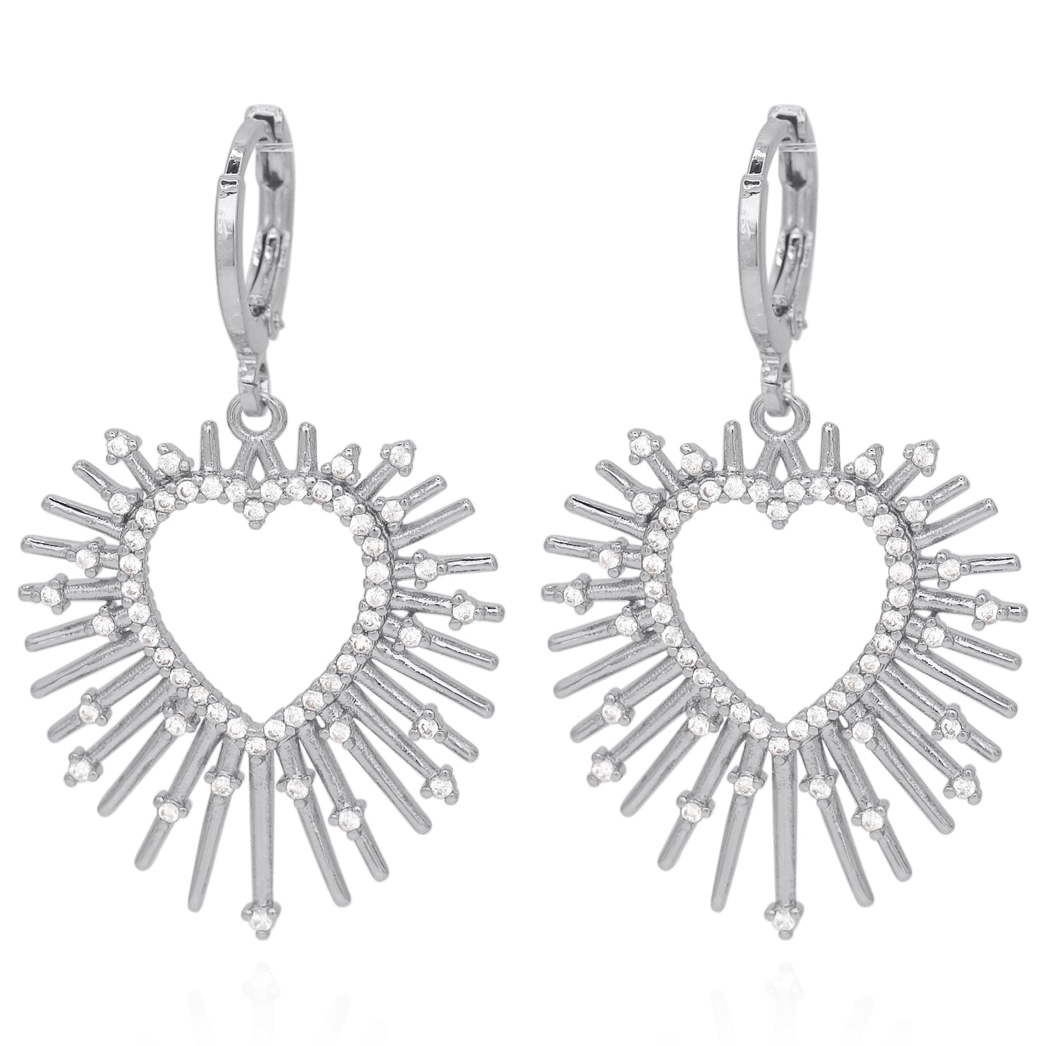 Sadie Starburst Heart Earrings | 925 Silver Plated Brass