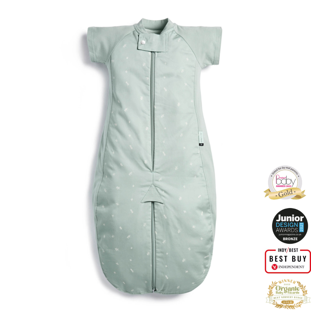 ErgoPouch - Organic All Year Short Sleeved 2 in 1 Sleeping Suit Bag - Sage - 1.0 TOG