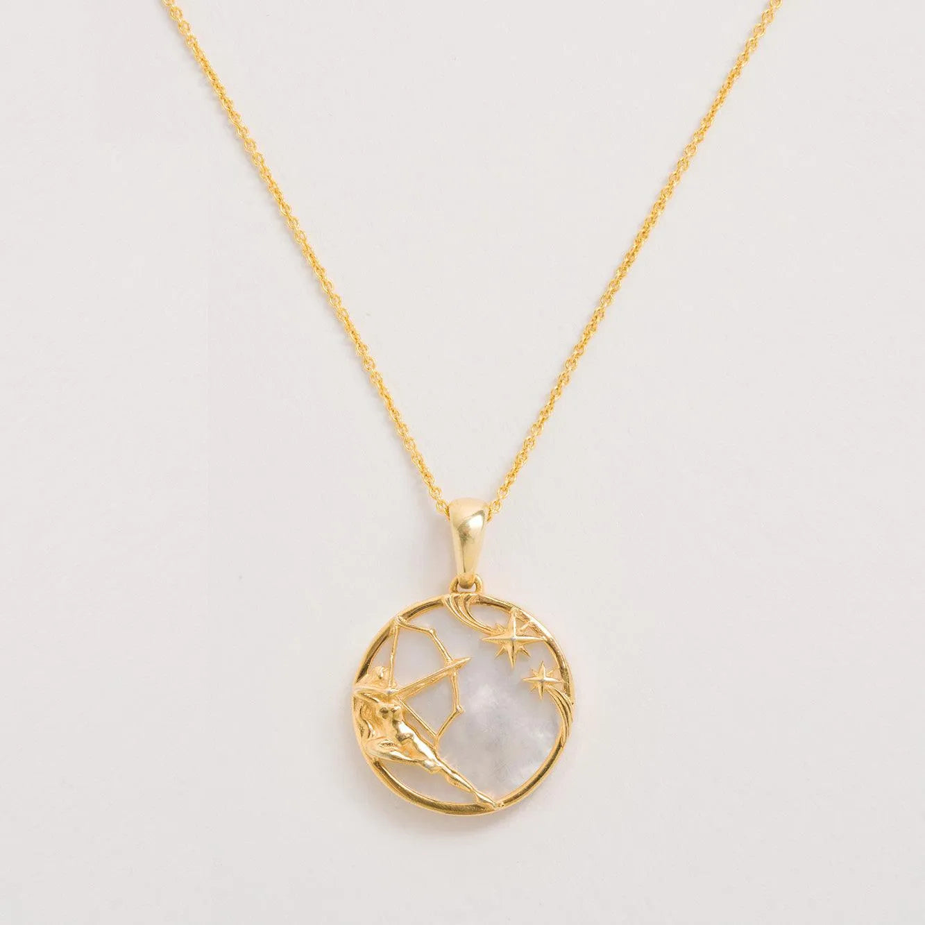 Sagittarius, Gold Zodiac Necklace