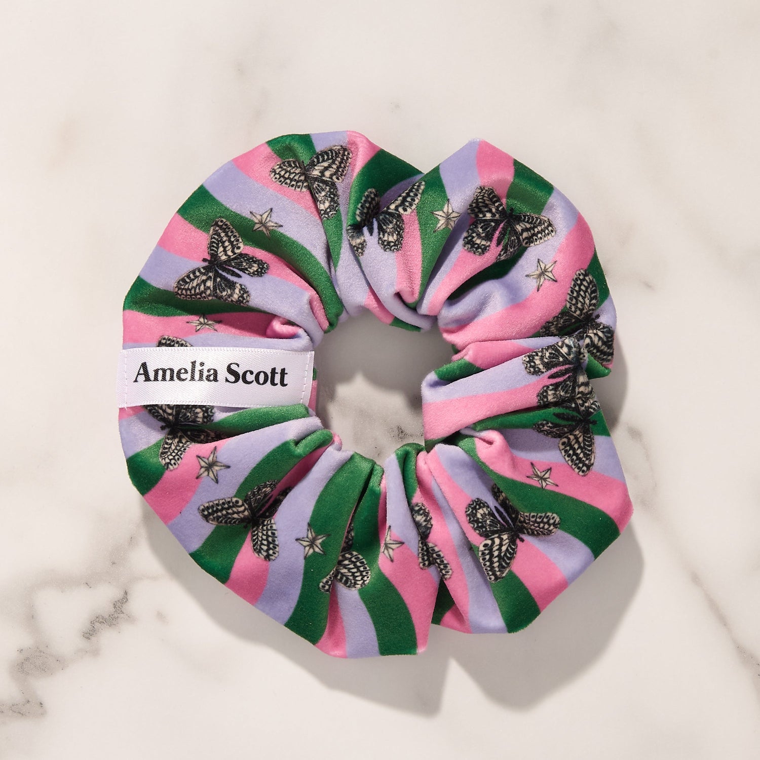 Bella Butterfly, Star & Stripe Velvet Scrunchie