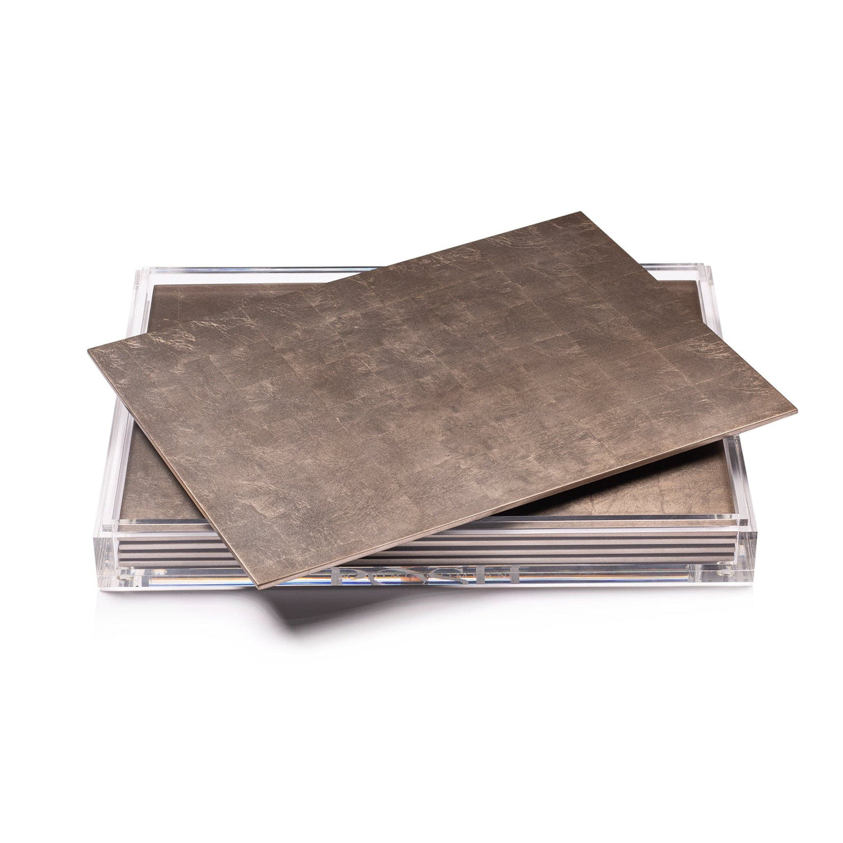 Servebox Clear Silver Leaf - Chic Matte Taupe