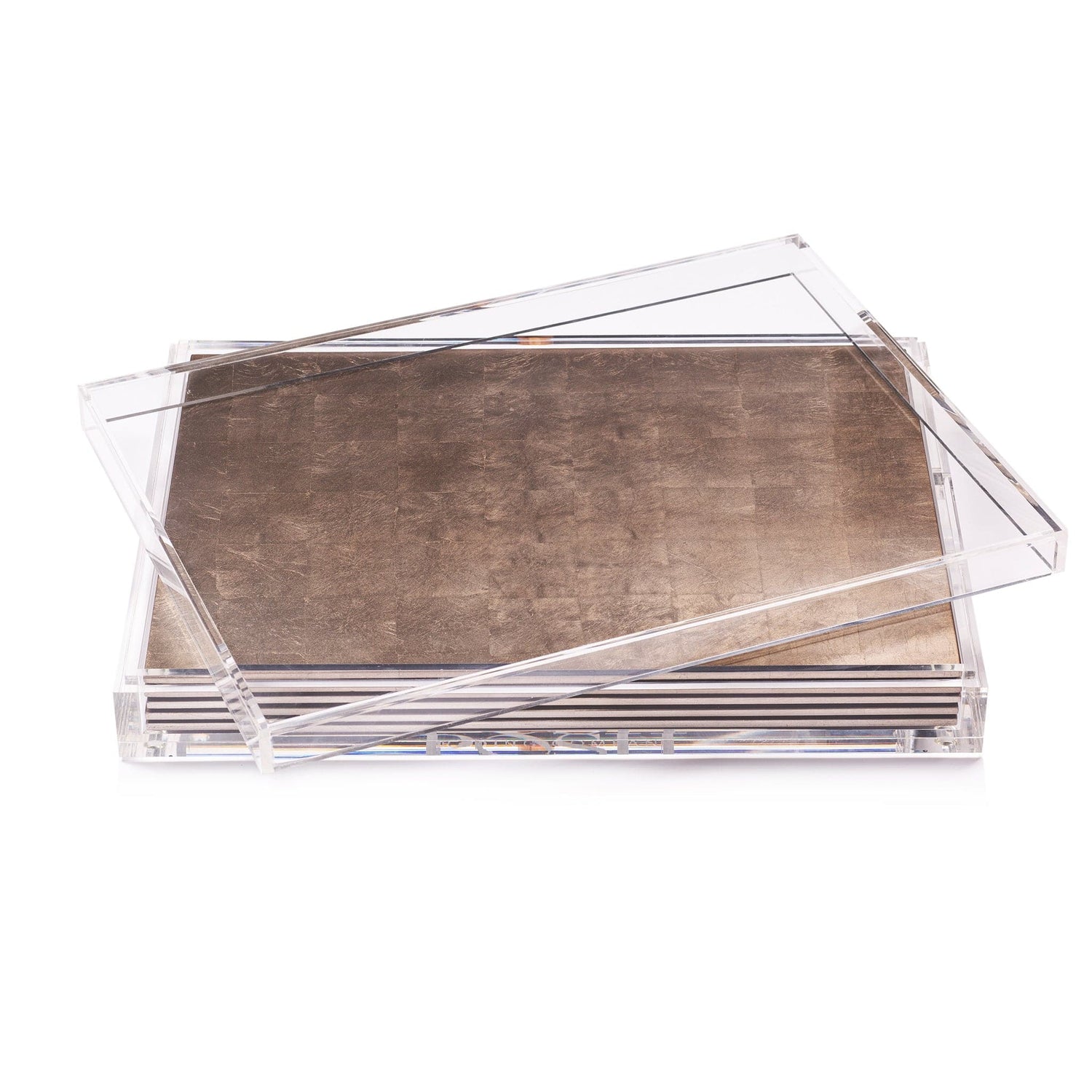 Servebox Clear Silver Leaf - Chic Matte Taupe