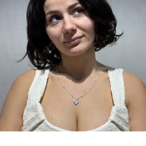 Clover Necklace Silver - Mother of Pearl