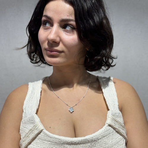 Clover Necklace Silver - Mother of Pearl