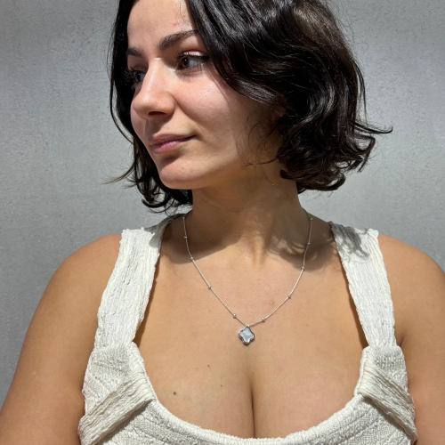 Clover Necklace Silver - Mother of Pearl