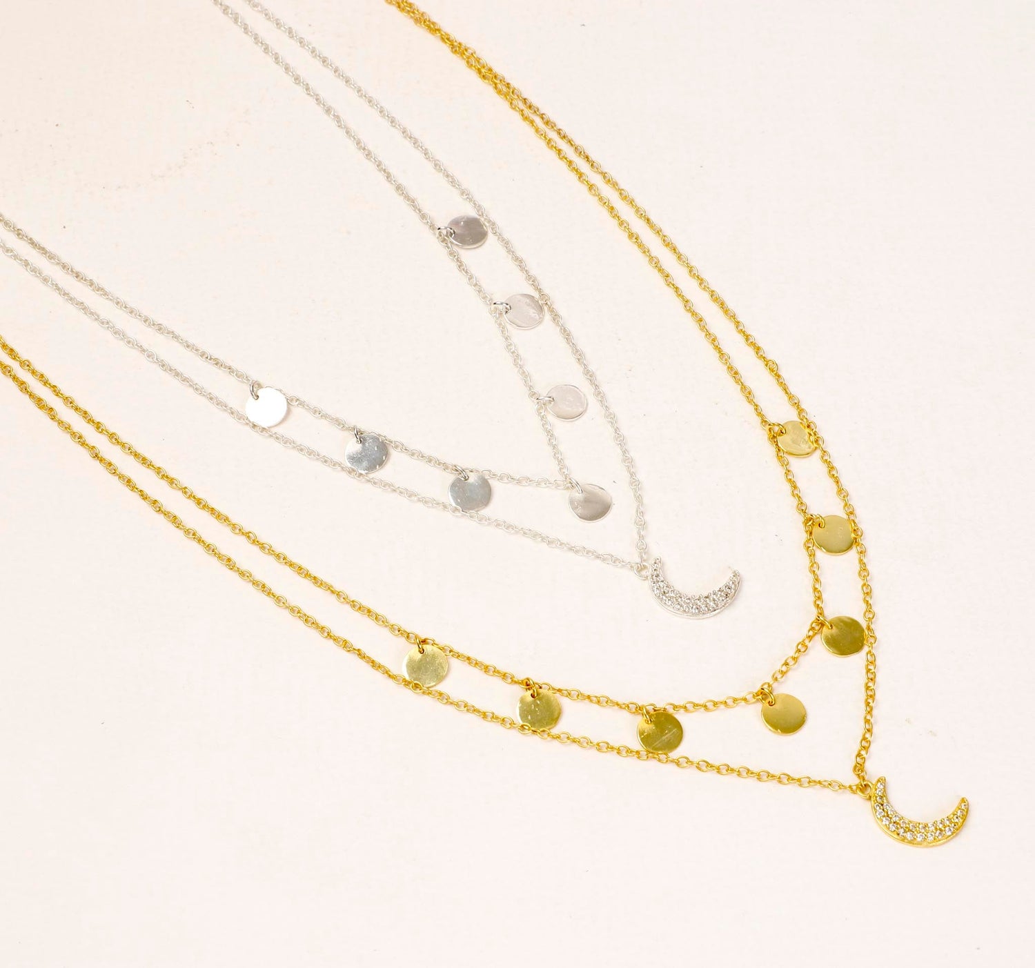 Star Gaze Double Layer Necklace Silver