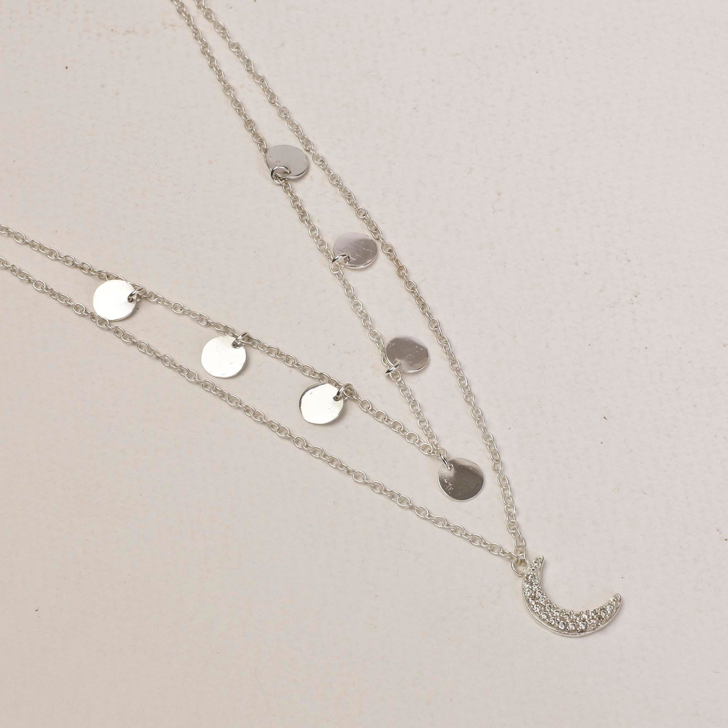 Star Gaze Double Layer Necklace Silver
