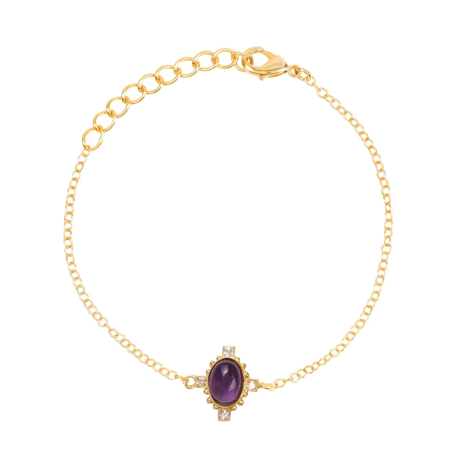 Amethyst CZ Bracelet " Stellar Elegance"