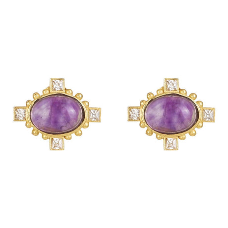 Amethyst CZ Earrings "Stellar Elegance"