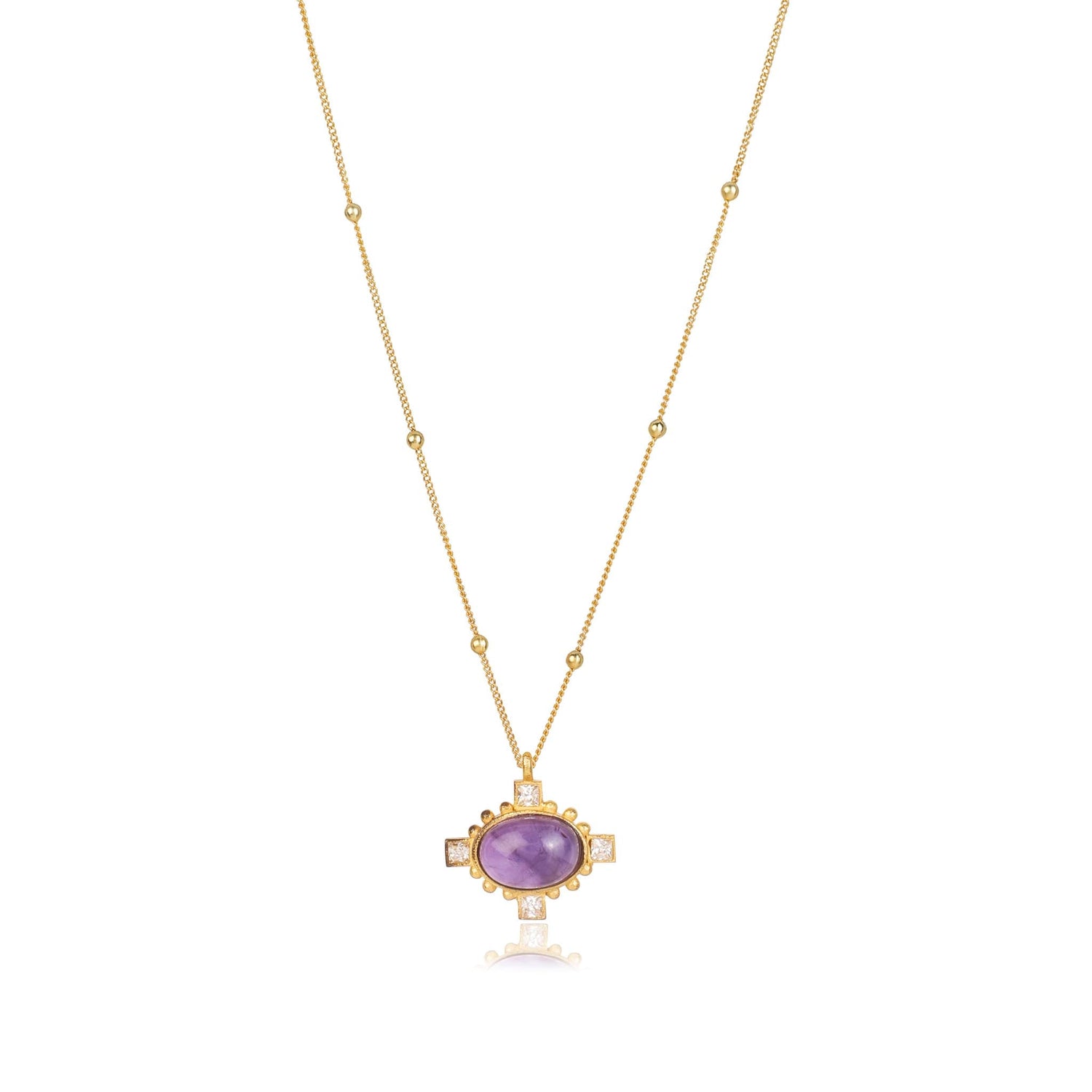 Amethyst CZ Necklace "Stellar Elegance"