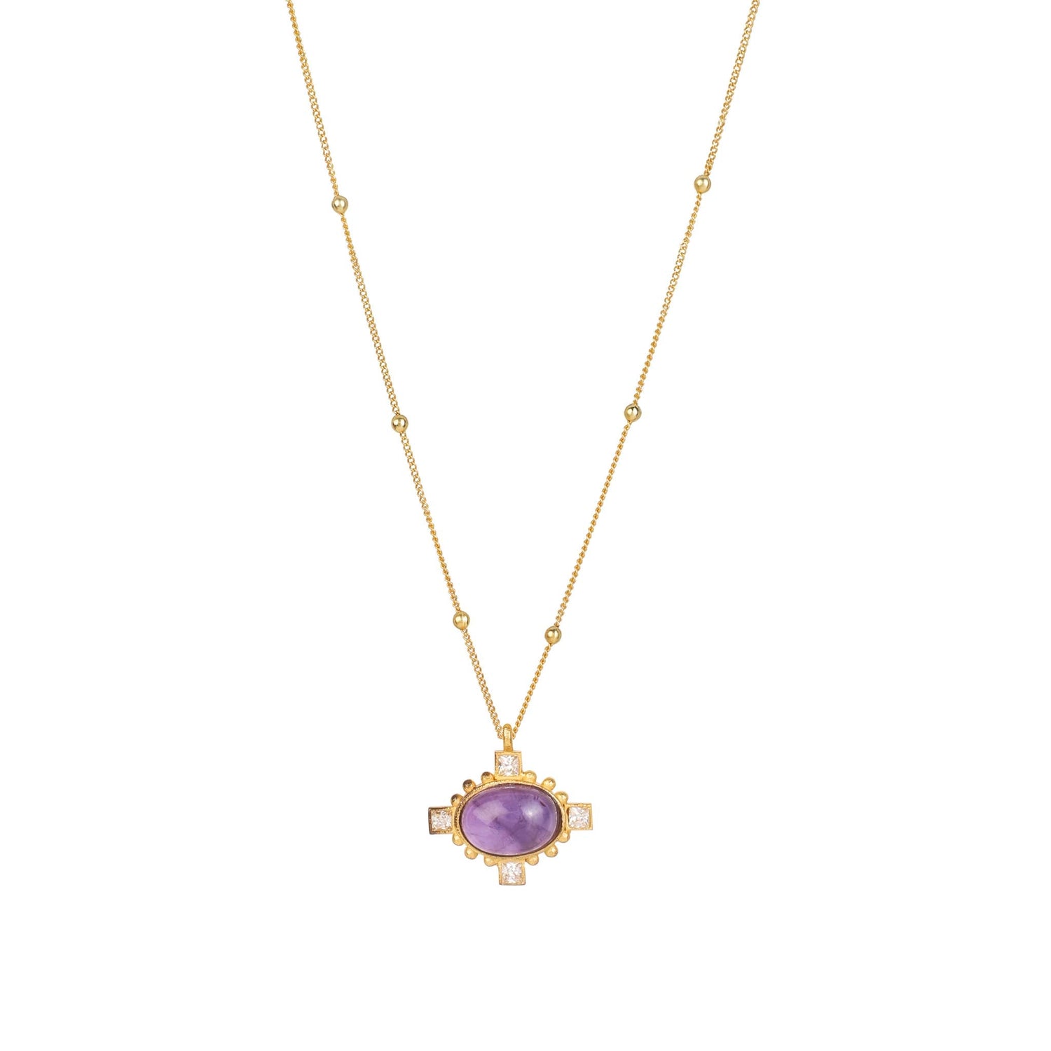 Amethyst CZ Necklace "Stellar Elegance"
