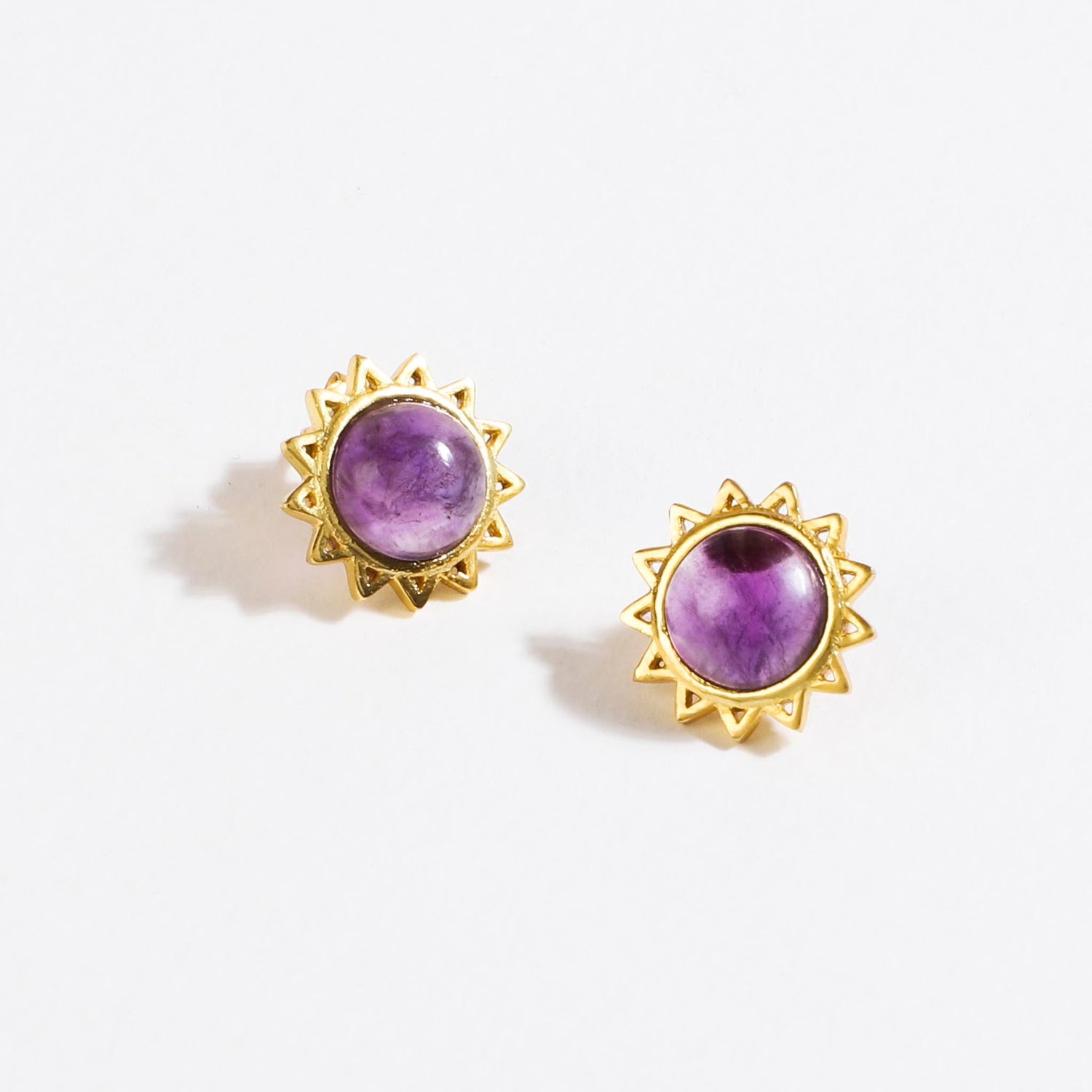 Amethyst Stud Earrings " Stellar Elegance"