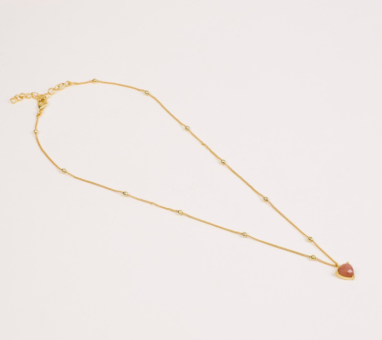 Peach Moonstone Necklace "Stellar Elegance"